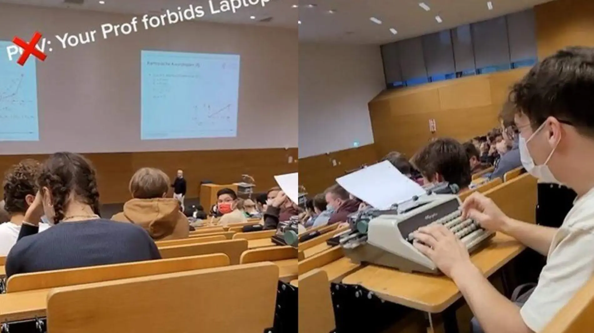 Máquina de escribir sorprende en salón de clases